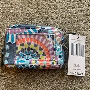 Vera Bradley Petite Zip Around Wallet with lanyard